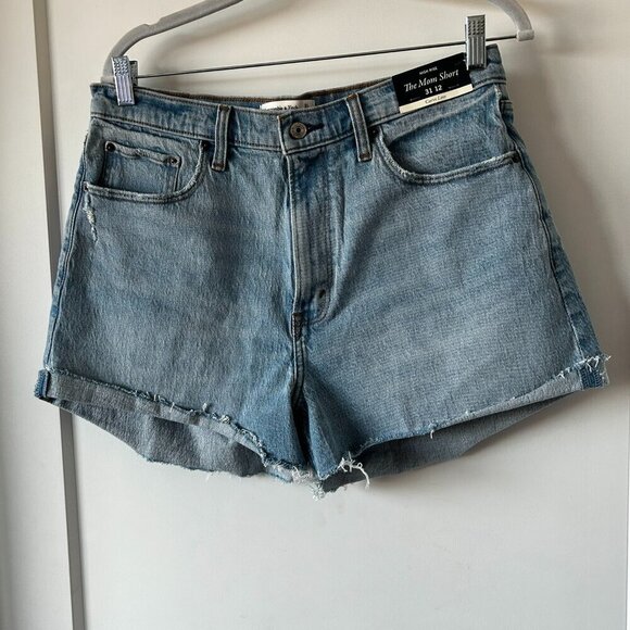 Abercrombie & Fitch The Mom High Waisted Denim Short NWT - Picture 1 of 12